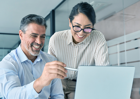 Healthcare professionals discussing solutions